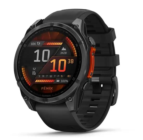Garmin Relógio Fenix 8 47MM Amoled Slate Gray Pulseira Preta 010-02904-00