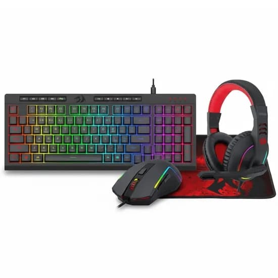 Teclado Redragon + Kit S148 Eng 4 Em 1 Mouse + Fone de Ouvido + Mousepad