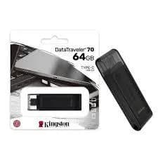 Pen Drive 64GB Kingston DT70 USB-C Preto