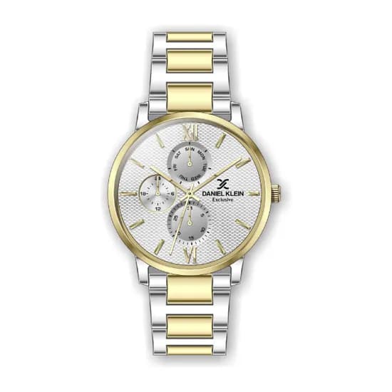 Relógio Analógico Feminino Daniel Klein Exclusive DK.1.12386-5 - Prata e Dourado