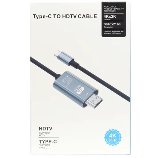 Cabo Adaptador USB-C para HDMI Macho - Preto