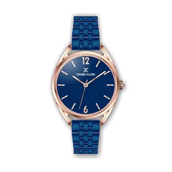 Relógio Analógico Feminino Daniel Klein Premium DK.1.12483-6 - Rosa Ouro e Azul