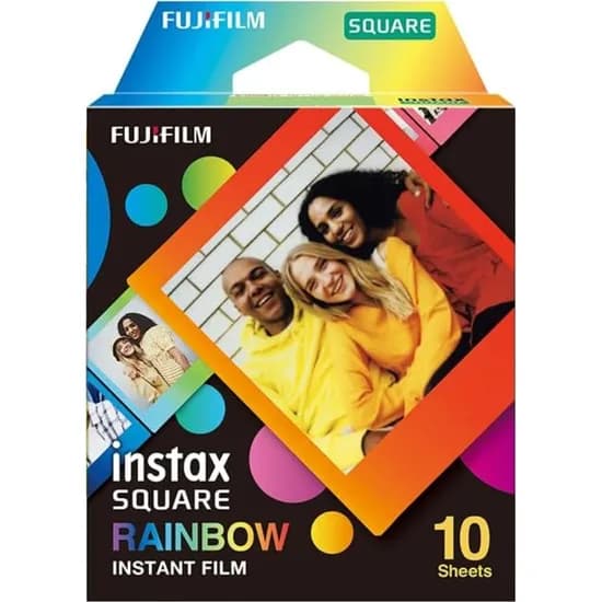 Papel Térmico Fujifilm Instax Square Rainbow - (10 Folhas de Filme)