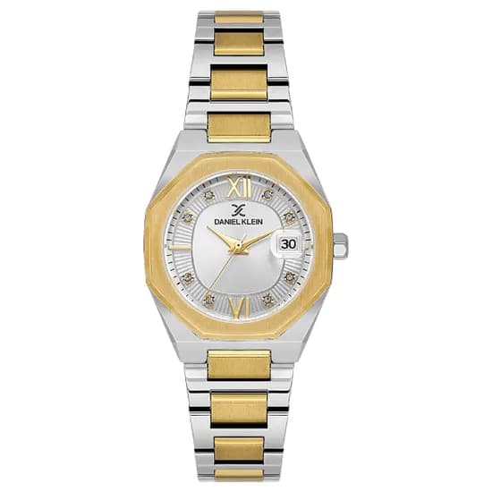 Relogio Analogico Feminino Daniel Klein DK.1.14109-3 Premium Lady / Pulseira de Aço Inoxidável - Prata/Gold
