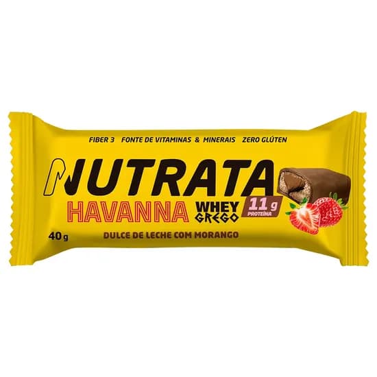 Nutrata Barra de Proteina Havanna Dulce de Leite e Morango 40G