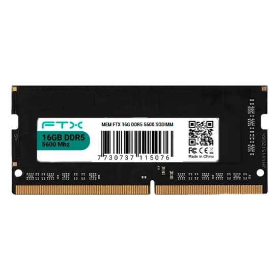 Memória para Notebook FTX, DDR5 16GB (1X16GB), 5600MHZ, So-DIMM, 115076, Preto