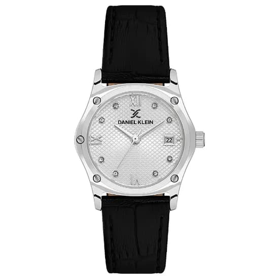 Relogio Analogico Feminino Daniel Klein DK.1.14270-1 Premium Lady / Pulseira de Couro - Preto/Prata