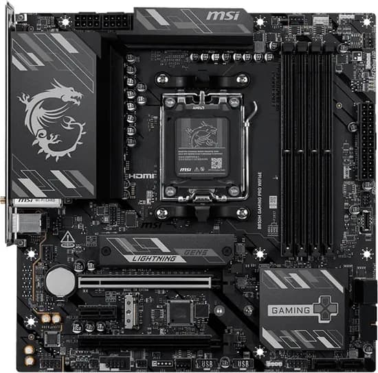 Placa Mãe MSI B850M Gaming Pro WIFI6E AM5/ USB-A/ USB-C/ 4XDDR5/ PCI-e/ HDMI/ DP/ Wifi