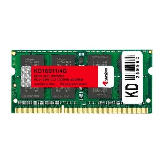 Memória para Notebook Keepdata, DDR3L 4GB (1X4GB), 1600MHZ, So-DIMM, KD16LS11/4G, Verde