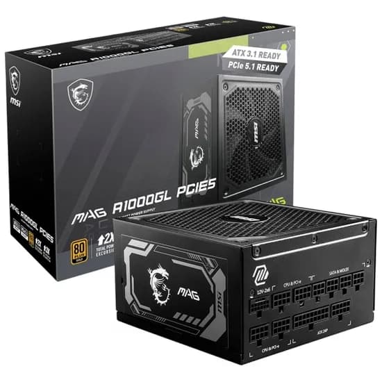 Fonte 1000W MSI Mag A1000GLS 80+Gold PCI-Exp 5.1 *G