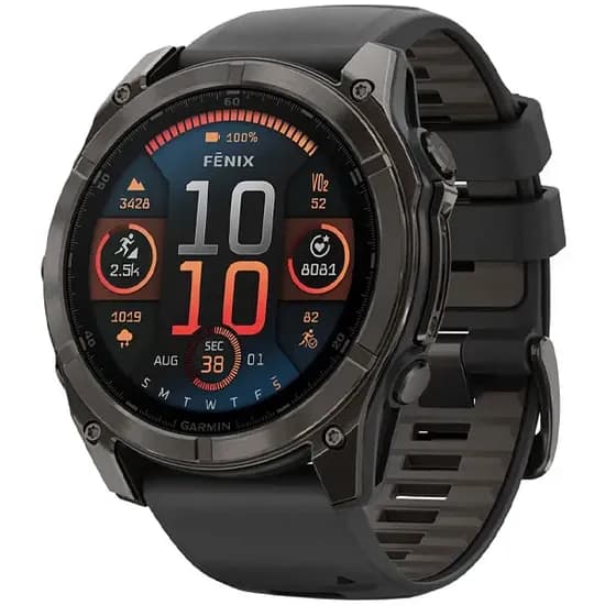 Relógio Garmin Fenix 8 Amoled Sapphire 010-02905-20 51 MM com GPS/Wi-Fi - Preto/Cinza