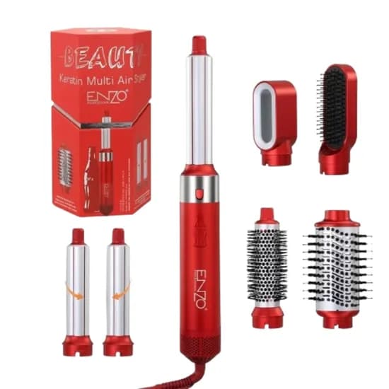 Modelador de Cabelo 6EM1 Enzo EN-6227 1500W 220V 50/60HZ -Vermelho