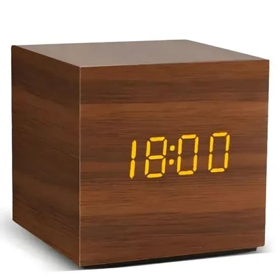 Satellite Reloj de Mesa AC-T33 LCD Brown