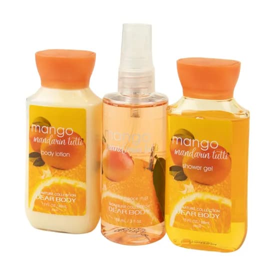 Kit Body Splash Dear Body Mango Mandarin Tutti - Feminino - com Necessaire - 88ML + 88ML + 88ML