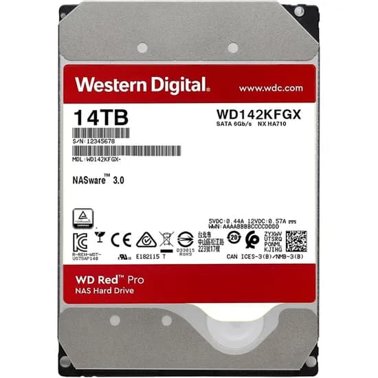 Disco Rígido Interno Western Digital WD Red Pro Nas 14 TB (WD142KFGX)