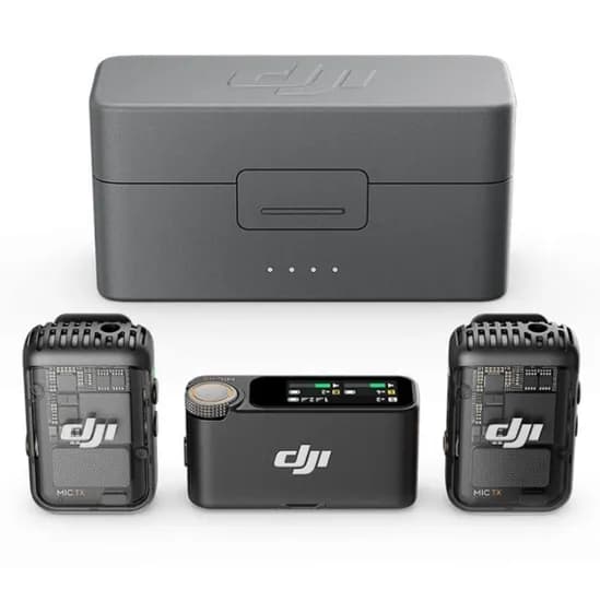 Microfone Lapela Dji Mic 2 USB-C 2 TX+ 1 RX+ Charging Case FCC Sem Fio p/Smartphone- Preto