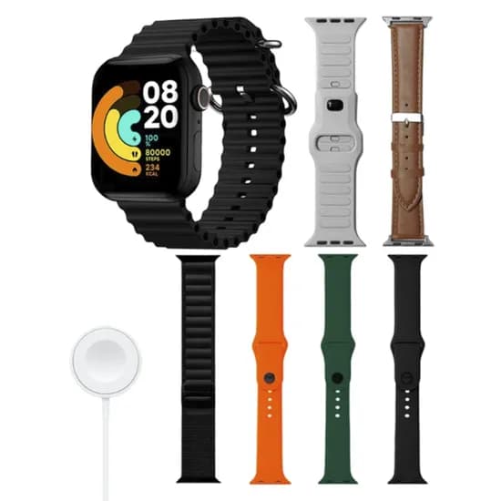 Kit Relogio Smartwatch LSSD T24 Promax / 7 Em 1 / com Bluetooth / 7 Pulseiras - Color Mix