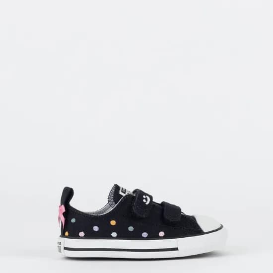 Calzado Converse Velcro Polca Dots Niã‘A Negro
