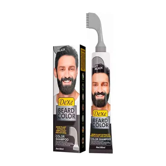 Creme de Coloração Capilar Dexe One Dose Beard Color - 80ML - Soft Black