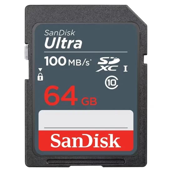 Cartão de Memória SD Sandisk Ultra 64GB 100MBS - SDSDUNR-064G-GN3IN