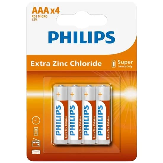 Pilha Philips R03L4B/70 450MAH AAA 4PCS