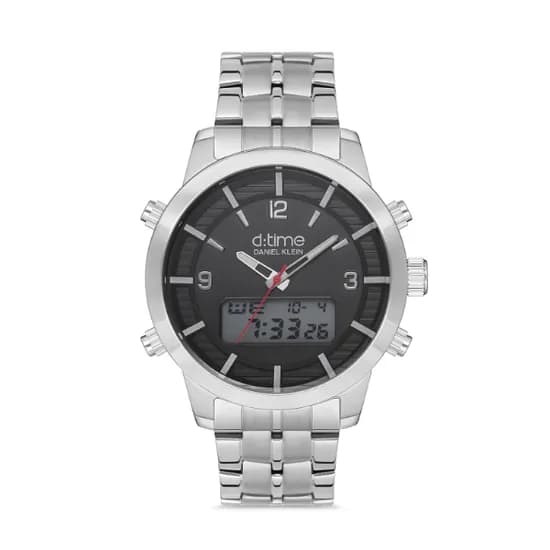 Relógio Digital Masculino Daniel Klein D:Time DK.1.12641-2 - Prata/Preto