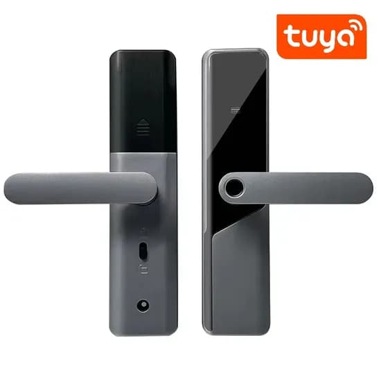 Fechadura Digital S814 Wifi Tuya/Cartão/Chave Prata