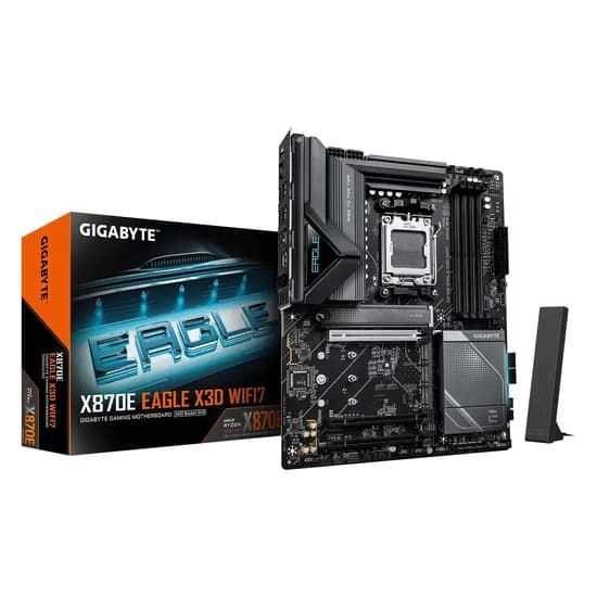 Placa Mãe Gigabyte X870E Eagle X3D WIFI7 DDR5 Socket AM5 Chipset AMD X870E ATX