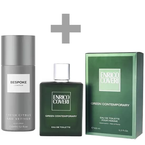 Kit Perfume Masculino Enrico Coveri Green Contemporary Edt 100 ML + Desodorante
