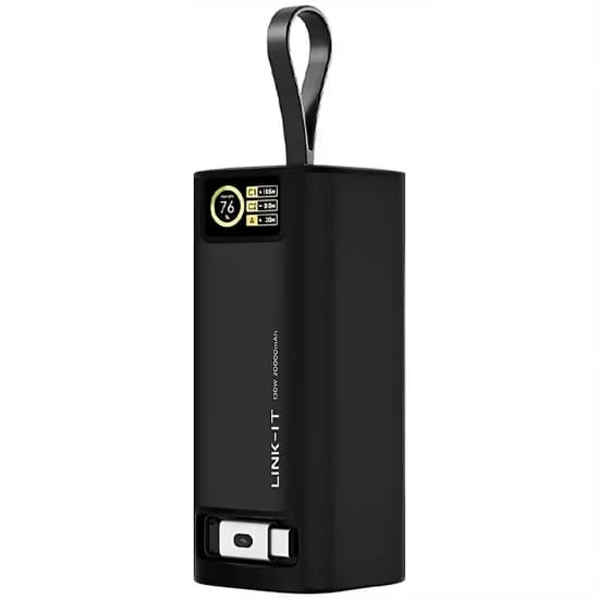 Carregador Portátil para Starlink Mini Link-It LINKBAT-K01-20K 20.000 Mah Saídas USB e 2 USB-C - Preto