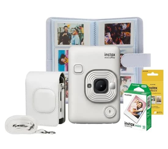Fujifilm Camara Instax Mini Liplay Bundle White