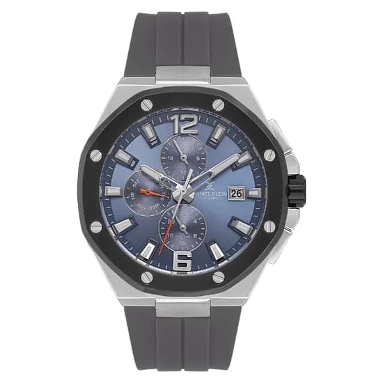 Relogio Analógico Masculino Daniel Klein DK.1.14092-4 Exclusive Gent / Pulseira de Silicone - Cinza/Prata
