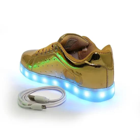 Tênis LED Gati TXL-19 Dourado N.28