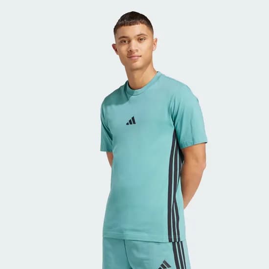 Remera Adidas Remera Essentials 3 Tiras Turquesa