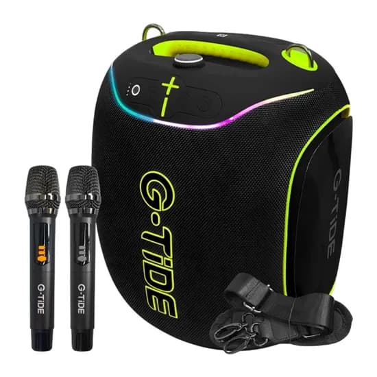 Speaker / Caixa de Som G-Tide Thunder Bass Max / 300W / Bluetooth / USB / Auxiliar / Microfone - Preto