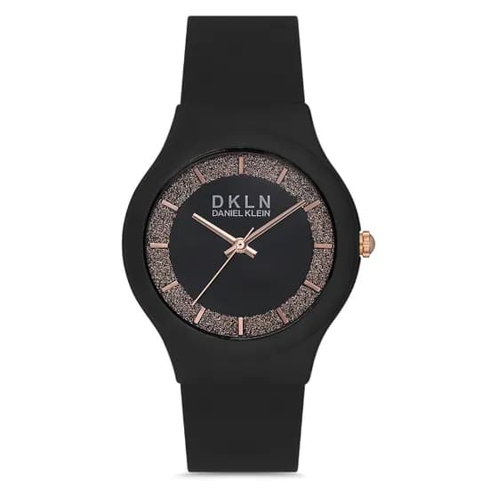 Relogio Analógico Feminino Daniel Klein DK.1.12713-5 DKLN Ladies / Pulseira de Silicone - Preto