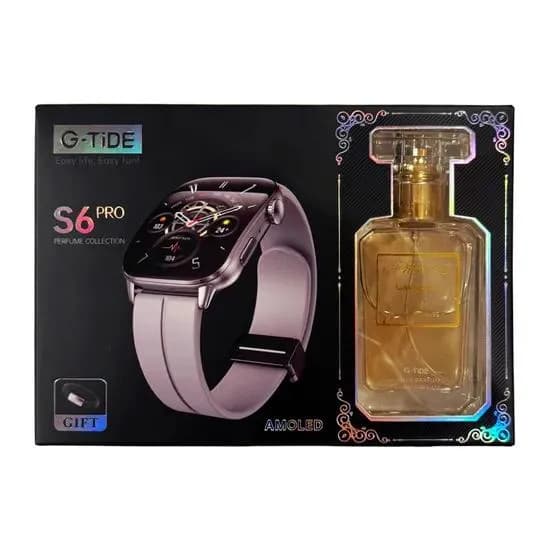 Relógio G-Tide S6 Pro Gold BT+ Ambos Perfumes