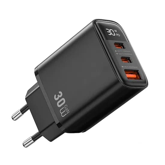 Carregador Wiwu WI-G010 Firefly USB-A/USB-C 30W - Preto