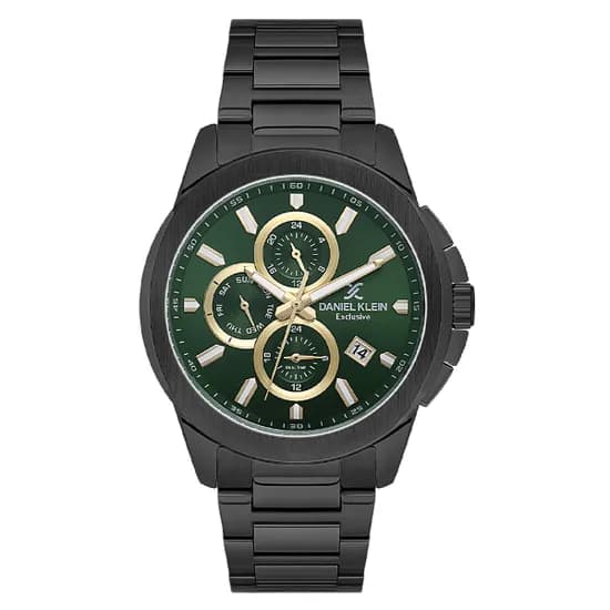 Relogio Analógico Masculino Daniel Klein DK.1.13995-5 Exclusive Gents / Pulseira de Aço Inoxidável - Preto/Verde