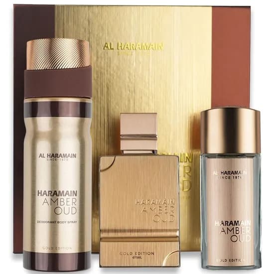 Al Haramain Amber Oud Gold Edition Gift Set (Edp 75 +Edp 30ML +Fraranc