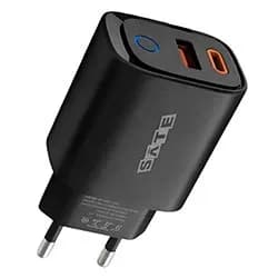 Carregador Tomada Satellite A-CC1204 USB / USB-C / 12W - Preto