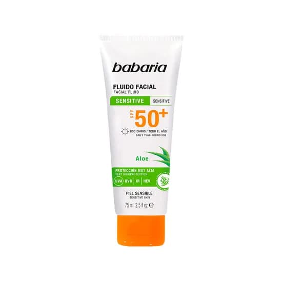 Fluido Facial Babaria Sensitive Aloe Piel Sensible SPF50+ 75ML