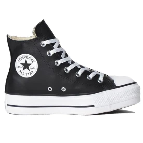 Calzado Converse Plataforma Alta Hi Cuero Negro N57 Cod:CT09820002