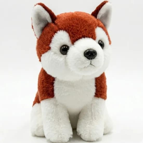 Pelúcia Cachorro Husky MZ-306 24CM - Castanho Avermelhado