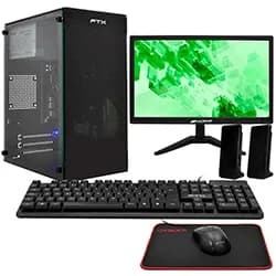 PC Montado Intel Core i3 2130 de 3.4GHZ / 8GB de Ram / 128GB SSD + Kit Gamer / Monitor - Preto