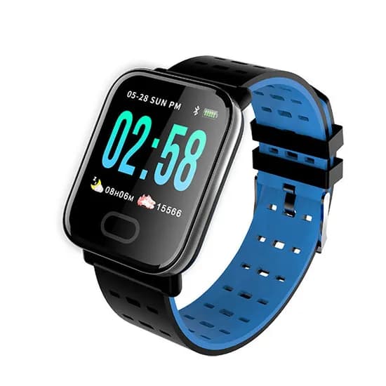Relogio Smartwatch Inteligente Bracelet A6 com Bluetooth 4.0 - Azul/Preto