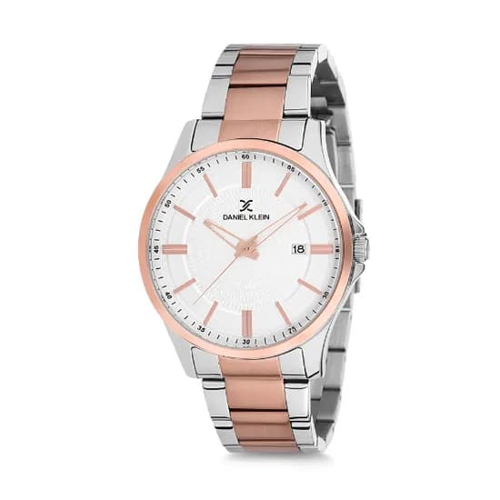 Relógio Analógico Masculino Daniel Klein Premium DK12229-5 - Prata e Rosa Ouro