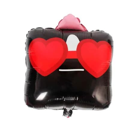 Balao para Festas Cuadrado Cartoon Comic Face Preto