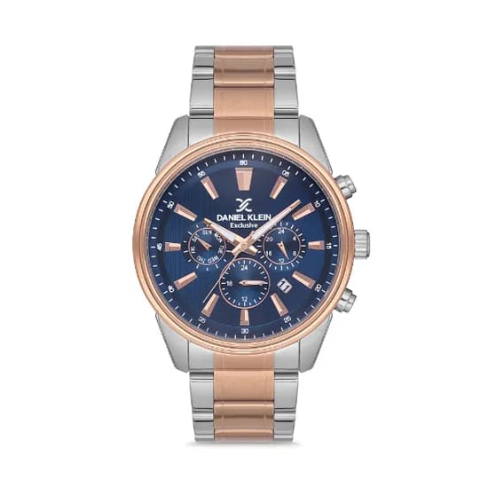 Relógio Analógico Masculino Daniel Klein Exclusive DK.1.12588-6 - Prata/Rosa Ouro