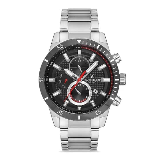 Relogio Analógico Masculino Daniel Klein DK.1.12741-1 Exclusive Gents / Pulseira de Aço Inoxidável - Prata/Preto
